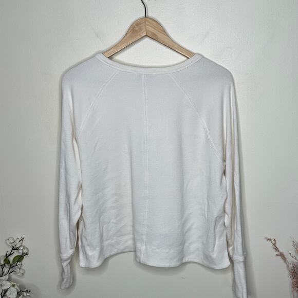 ATHLETA 2024 Coaster Luxe Rib High Hip Sweatshirt Magnolia White Sz L P {F9} - Picture 5 of 8